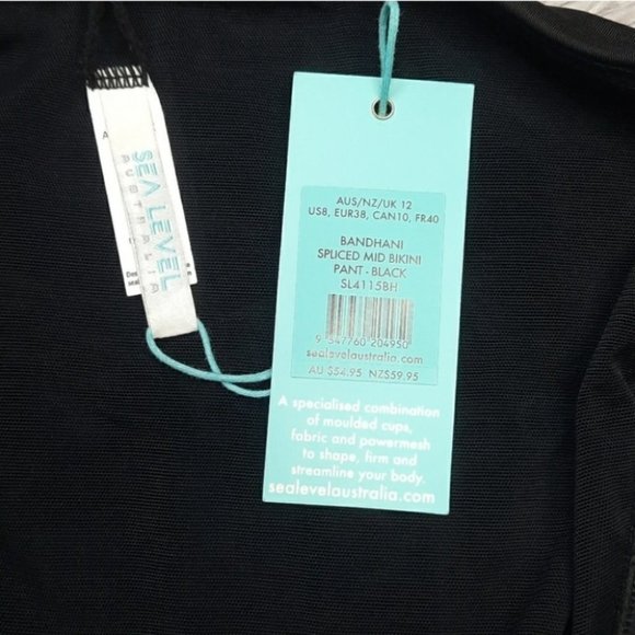 SEA LEVEL AUSTRALIA Black Mid Bikini Bottom 8 - Picture 6 of 7